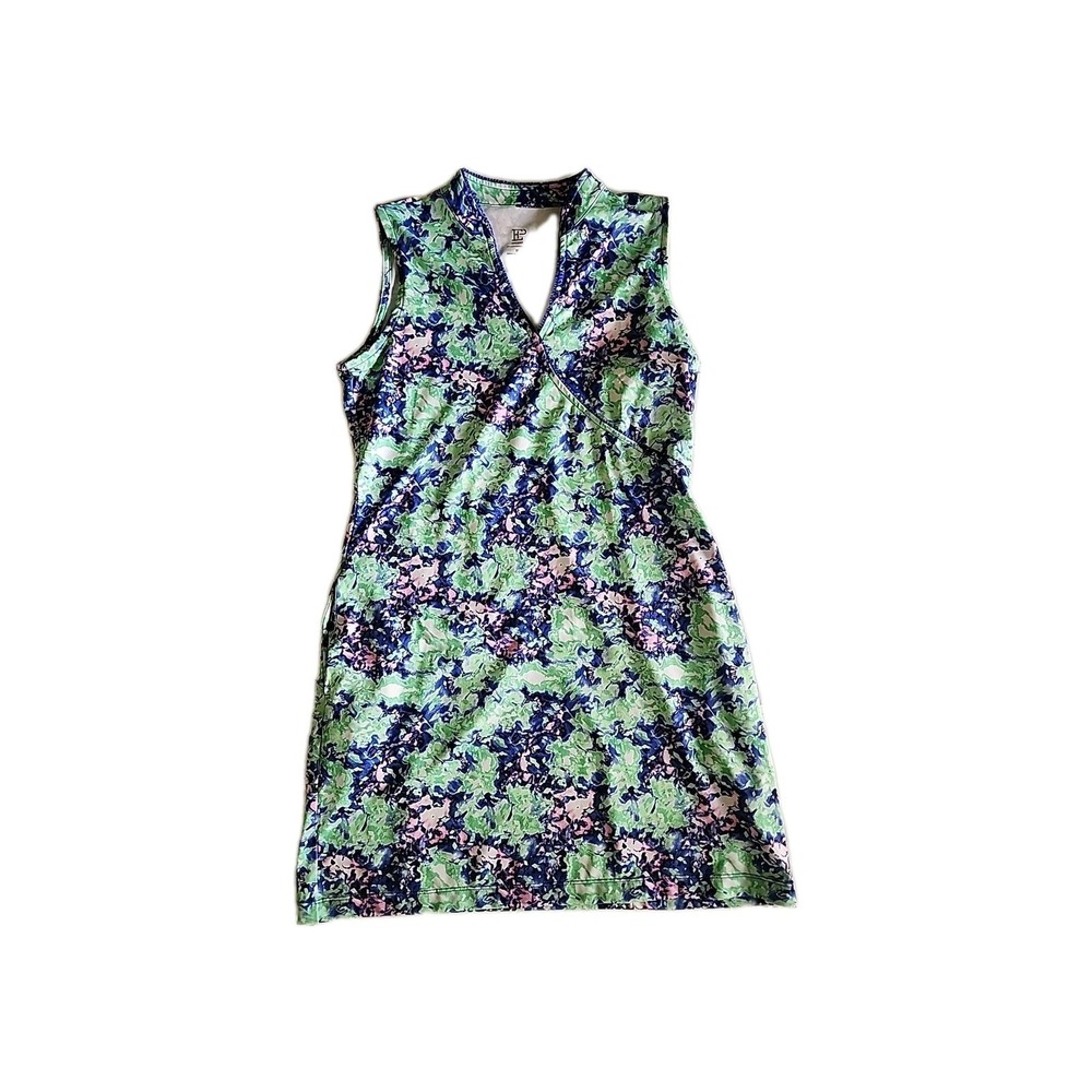 EP Pro NY Bluebell Blue Floral Blur Sleeveless Golf Dress Pockets SPF-50 MEDIUM